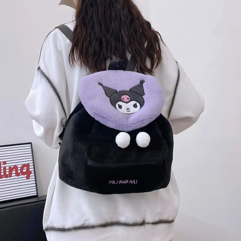 Cute Sanrio Hello Kitty My Melody Kuromi Plush Backpack Kawaii Anime Pochacco Large Capacity Student School Travel Bag Gift Girl