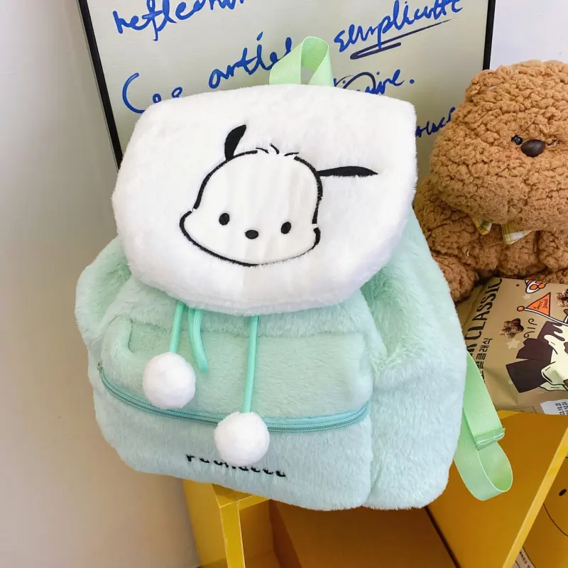 Cute Sanrio Hello Kitty My Melody Kuromi Plush Backpack Kawaii Anime Pochacco Large Capacity Student School Travel Bag Gift Girl