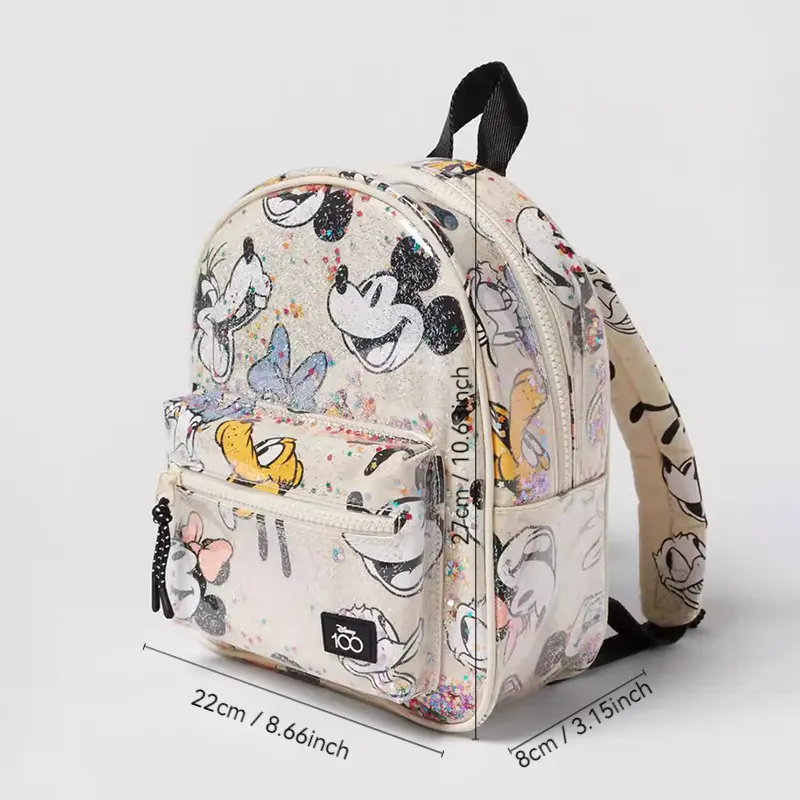 Waterproof Sequin Backpack Mickey Mouse Print Girl Travel Storage Fashion Cartoon Cute Girl Baby Mini Backpack