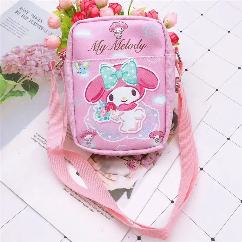 Sanrio Crossbody Bags Shoulder Messenger Bags Cute Cartoon Portable Backpacks Hellokitty Cinnamorol Kawaii Coin Pouch for Girls