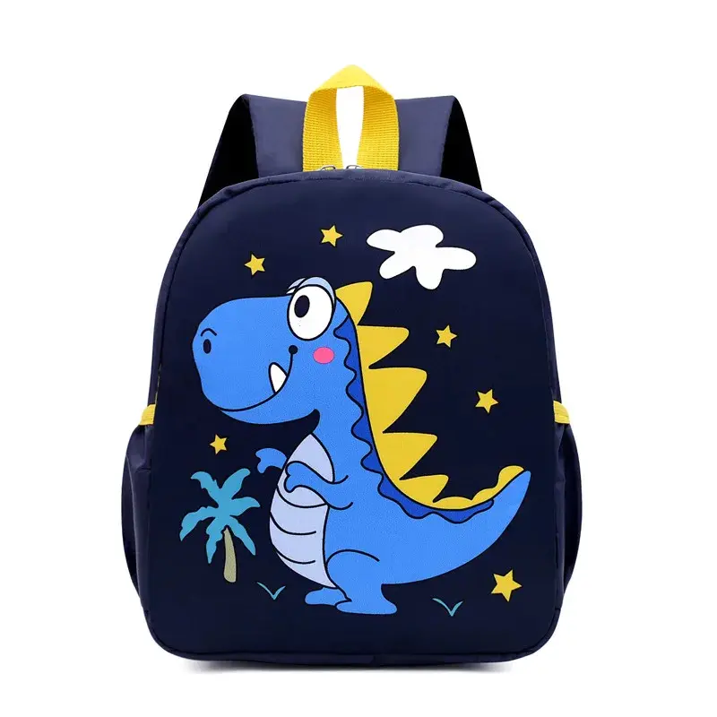 Cute cartoon dinosaur baby backpack for children, unisex schoolbag for kindergarten, adjustable animal style backpack