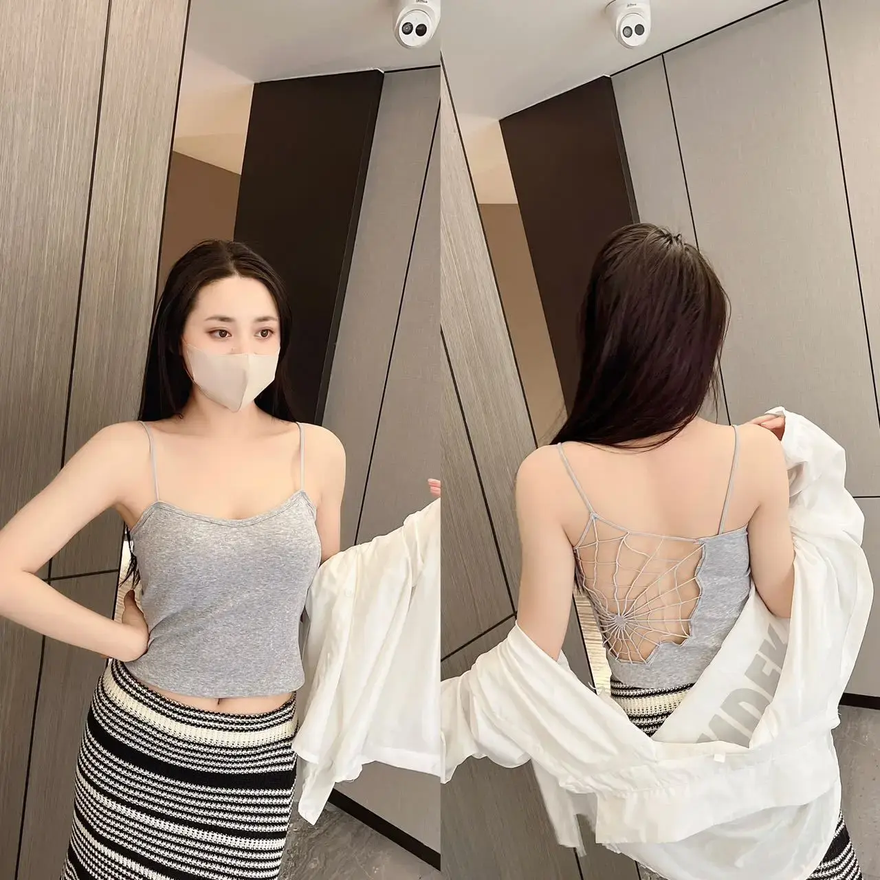 InsGoth Gothic Spider Web Backless Sling with Chest Pad Women Vintage Grunge Aesthetic E Girl Camisole Summer Basic Camis Tops