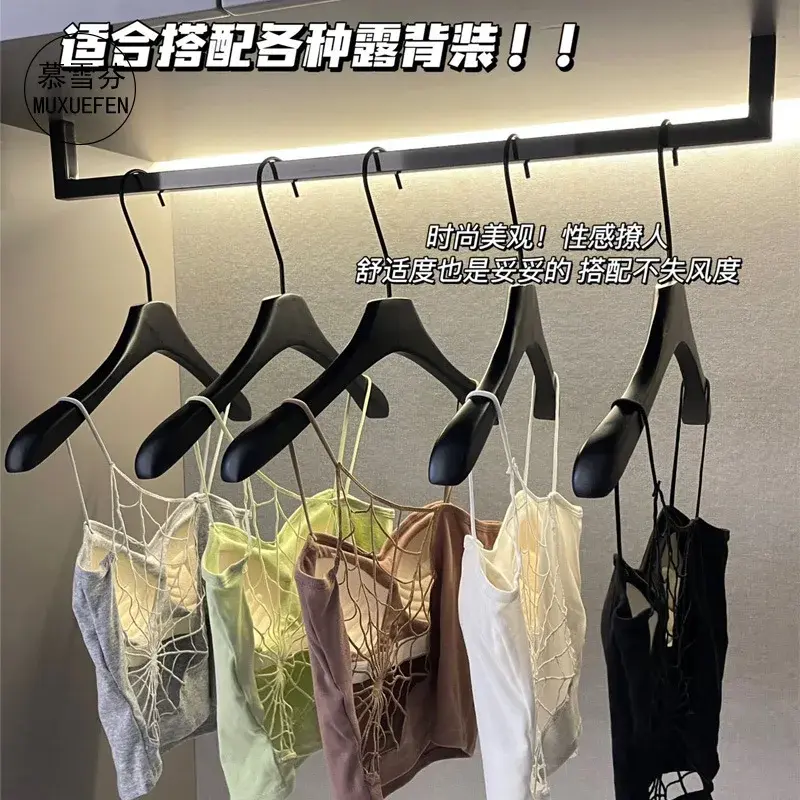 InsGoth Gothic Spider Web Backless Sling with Chest Pad Women Vintage Grunge Aesthetic E Girl Camisole Summer Basic Camis Tops