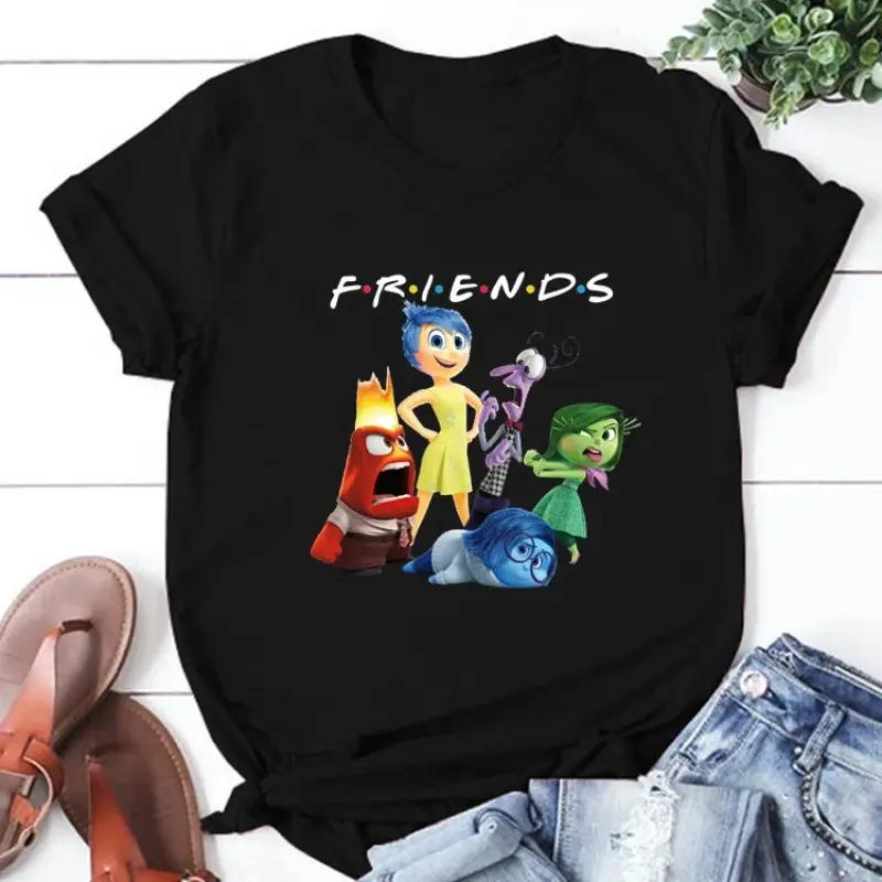 Disney Cartoon Printed T Shirt Fashion Women Casual O-neck Short Sleeved Streetwear T-shirt Summer Men Harajuku Tshirt Tops