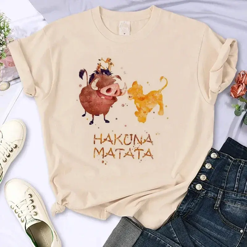 Funny Kawaii 90s The Lion King T-shirt Funny T Shirt Harajuku Hakuna Matata Tshirt Women Top Tees Female Clothes