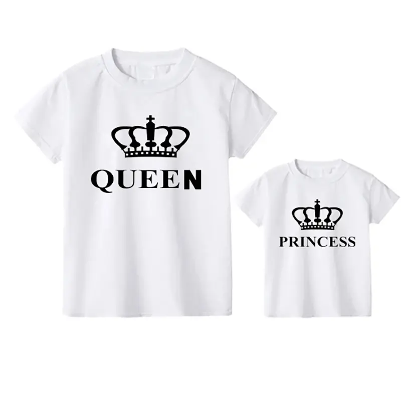 Summer Mother Kids Cotton The Boss The Real Boss Letter Print Family Matching Outfits Mom And Me Short sleeve Clothes Girl Women