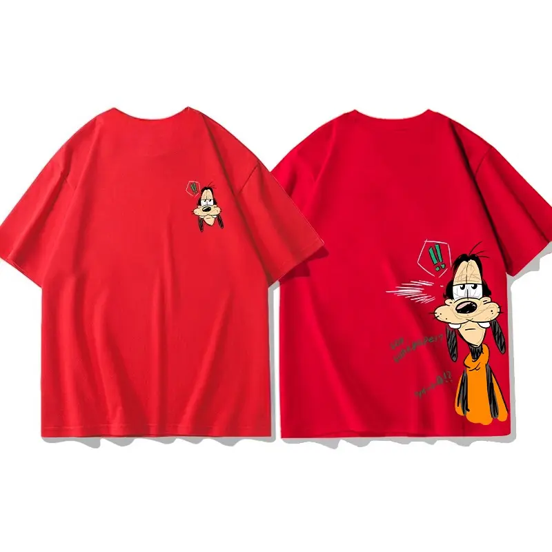 Disney Goofy Boys and Girls Family Parent-Child Summer T-Shirt Casual Sports Comfort Cartoon Animated Character Short Sleeve Top