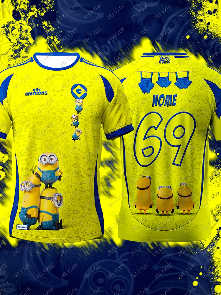Minions Football Jersey Casual Girls Top Soccer Clothes Children Tee Uniform Women Kids T Shirt Sport Training Sportwear Hot 69