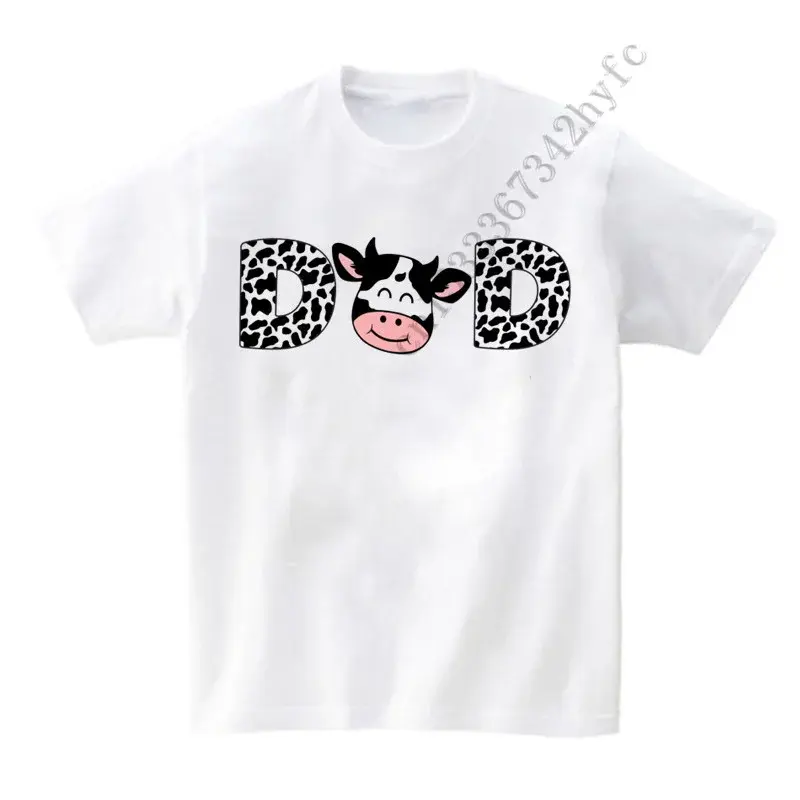 Family party cow number 1-10 birthday T-shirt boy girl party T-shirt cow print clothes children's gift fashion top T-shirt