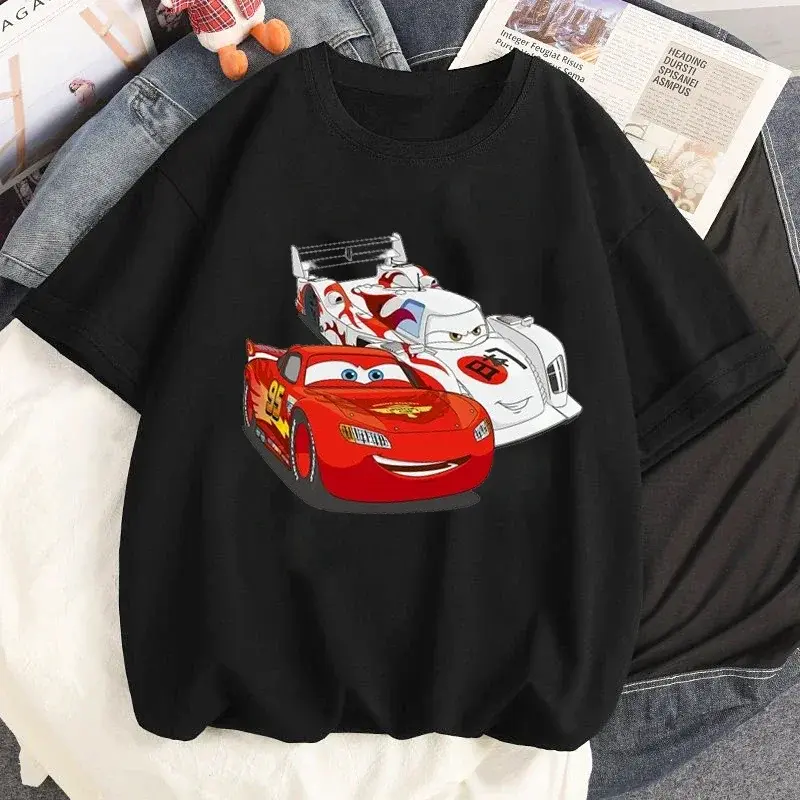 Summer Disney Pixar Cars Lightning McQueen Printed T Shirts for Men Cartoons Tops Casual Short Sleeves Tshirt Harajuku Tees