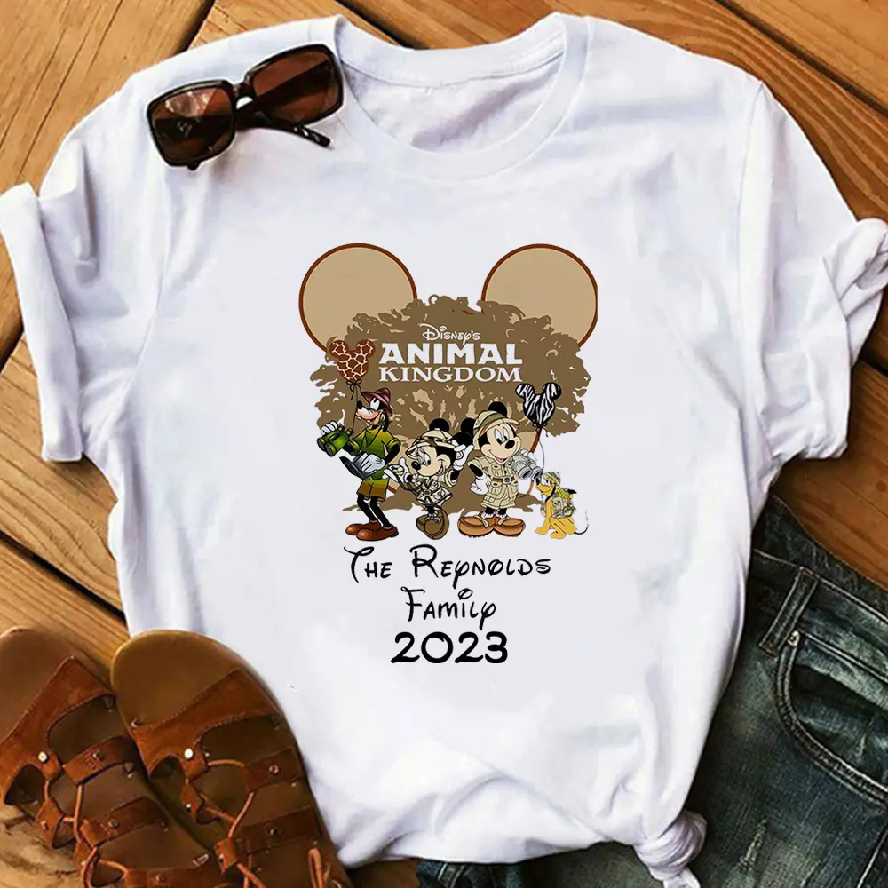 Fashion Disney Cartoon Men Tees Mickey Mouse T Shirt Women Summer Family Clothing Female T-shirts Streetwear Y2k Ladies Blouses