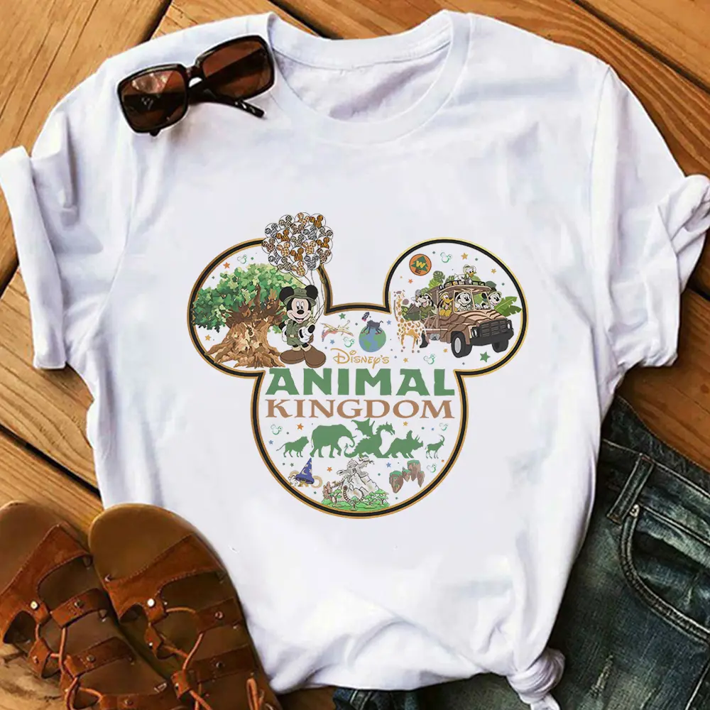 Fashion Disney Cartoon Men Tees Mickey Mouse T Shirt Women Summer Family Clothing Female T-shirts Streetwear Y2k Ladies Blouses