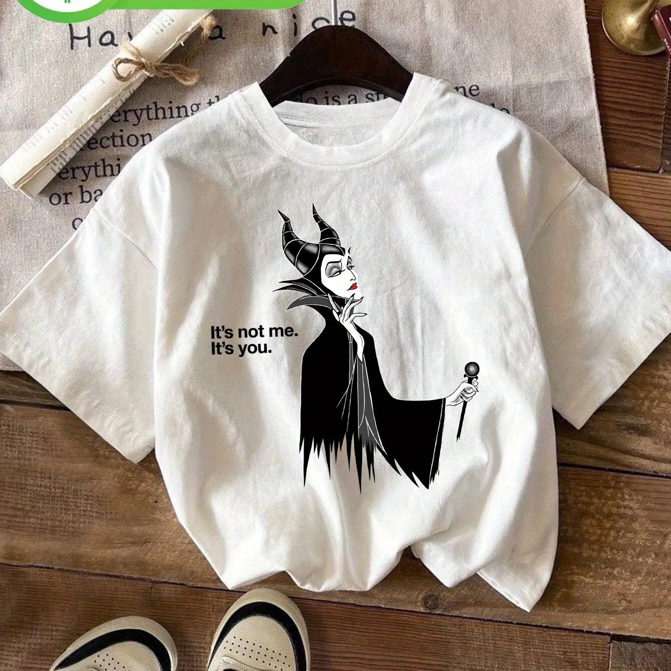 Disney Villain Witch Girl Kids Summer T-shirt Family Parent-child Outfit Animation Casual Sports Comfortable Short Sleeve Women