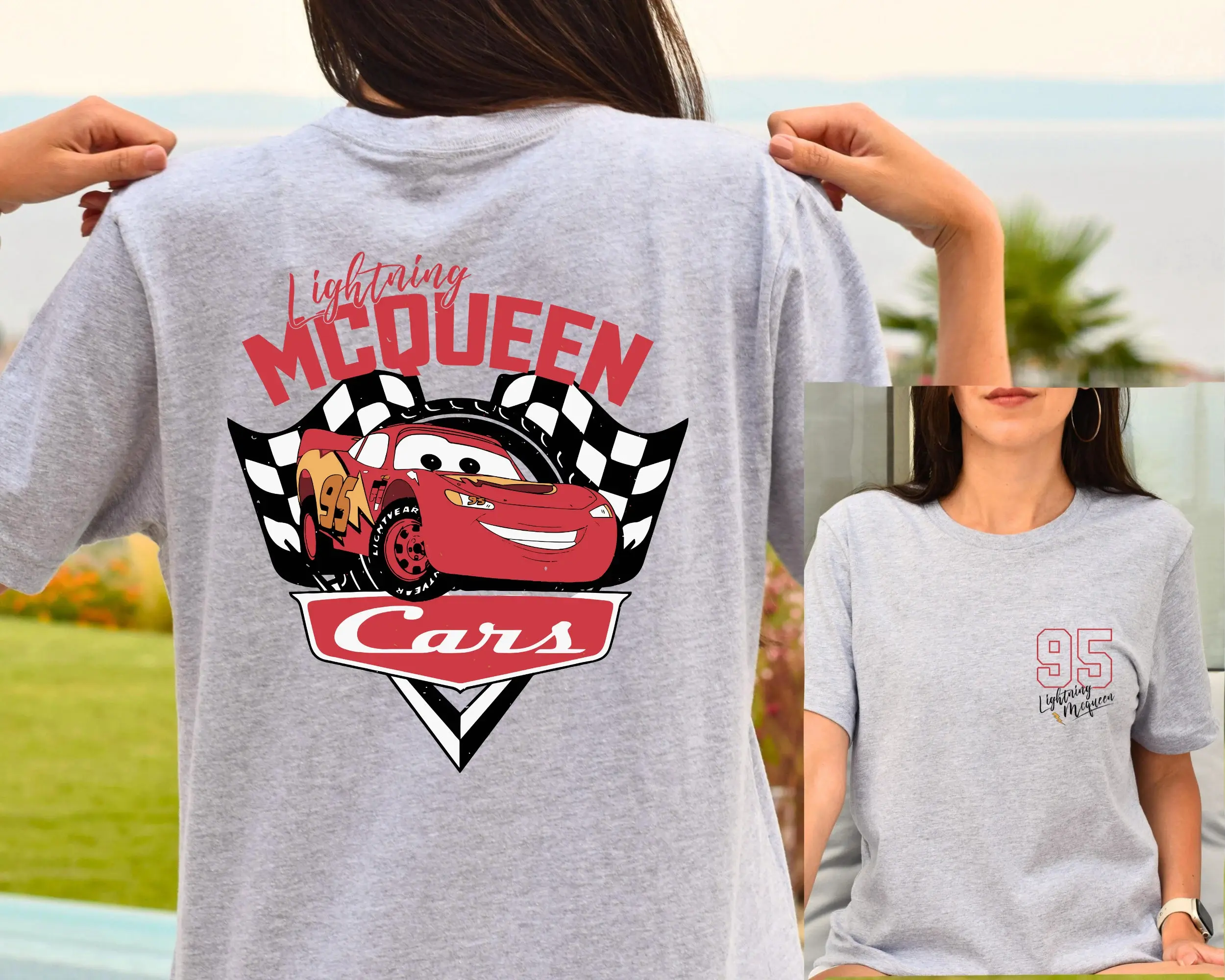 New Cars Lightning McQueen Summer Short Sleeved T-shirt Women's Girlfriends Fashionable And Casual Versatile Men's T-Shirt