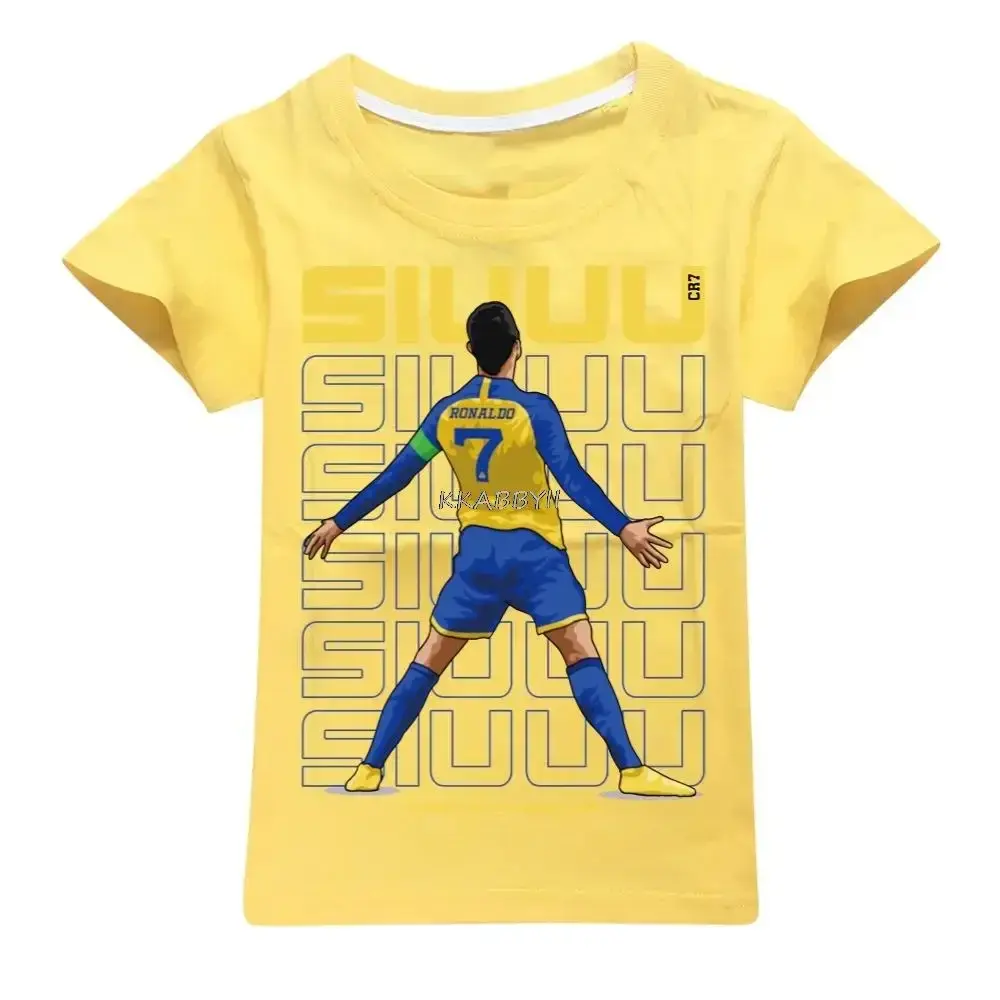 CR7 Cotton T Shirt for Teens, Toddler Boy Tee, Girl Tops, School Children Clothes
