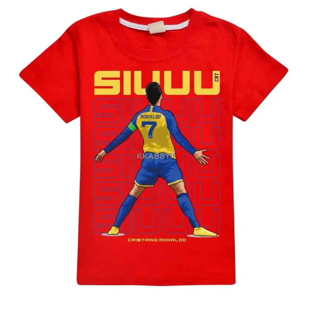 CR7 Cotton T Shirt for Teens, Toddler Boy Tee, Girl Tops, School Children Clothes