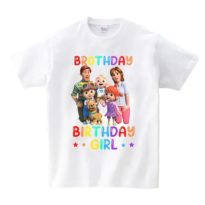 Birthday Girl Shirt for Family Matching Clothes Party Girls T Shirt Gift Custom Name Kids Clothing Outfit Children Clothes Daddy