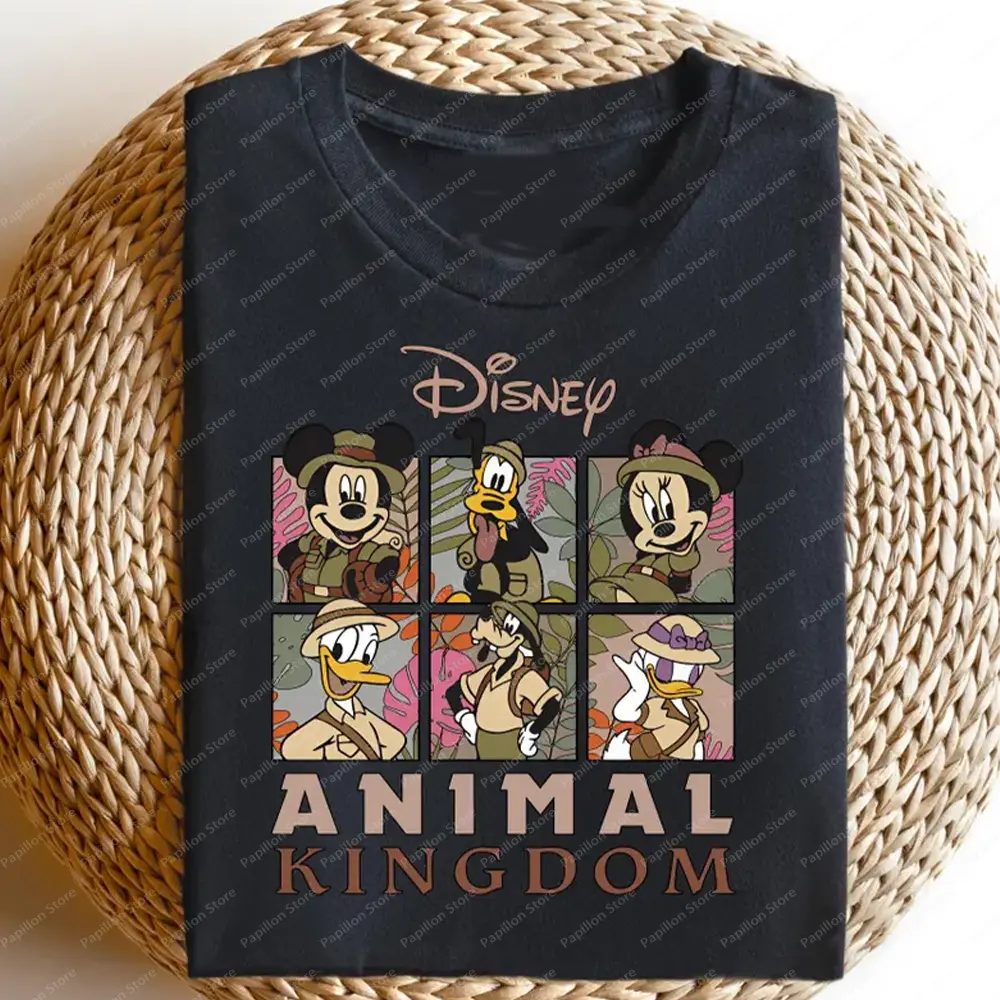2025 Disney Animal Kingdom Mickey Safari T Shirt Family Trip Sweatshirt Mickey Friends Wild About Minnie Cotton Tee Clothes Top