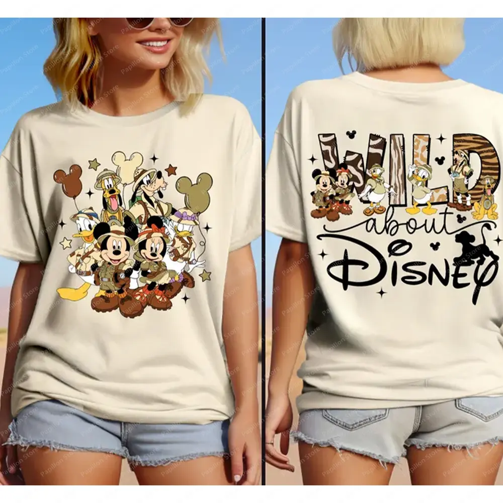 Disney Animal Kingdom Mickey Safari T Shirt Lion King Sweatshirt Mickey Friends Wild About Minnie Cotton Tee Clothes Top 2025