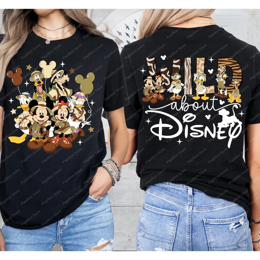 Disney Animal Kingdom Mickey Safari T Shirt Lion King Sweatshirt Mickey Friends Wild About Minnie Cotton Tee Clothes Top 2025