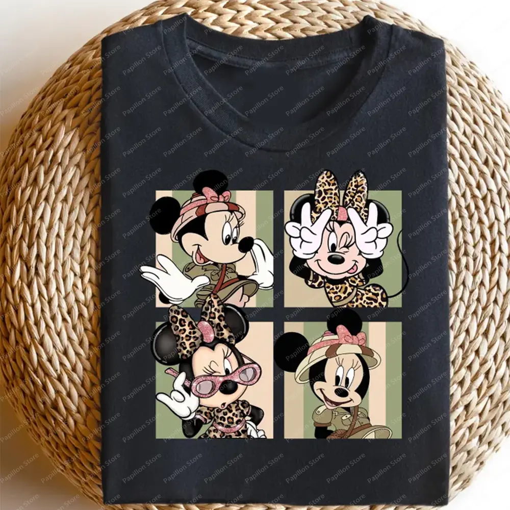 Disney Animal Kingdom Safari T Shirt Mickey Friends Disney Mickey Cotton Vintage Mode Clothes Disneyworld Girls Women Top Tee