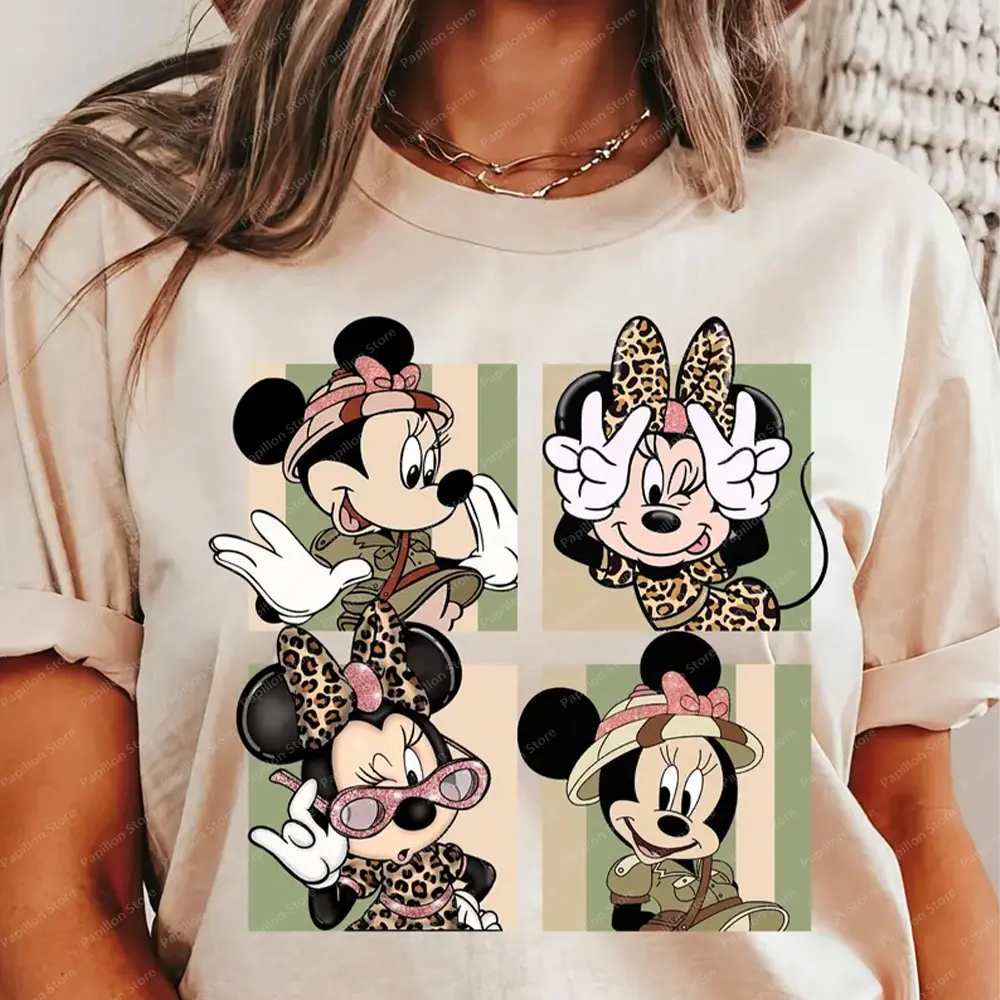 Disney Animal Kingdom Safari T Shirt Mickey Friends Disney Mickey Cotton Vintage Mode Clothes Disneyworld Girls Women Top Tee