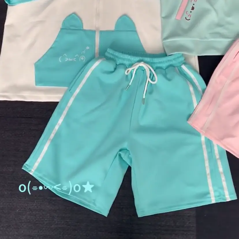 Summer Loose Casual Student Sports Wide Leg Shorts Japanese Sweet Girl Cute Core All Match Drawstring Shorts Women Y2k Shorts