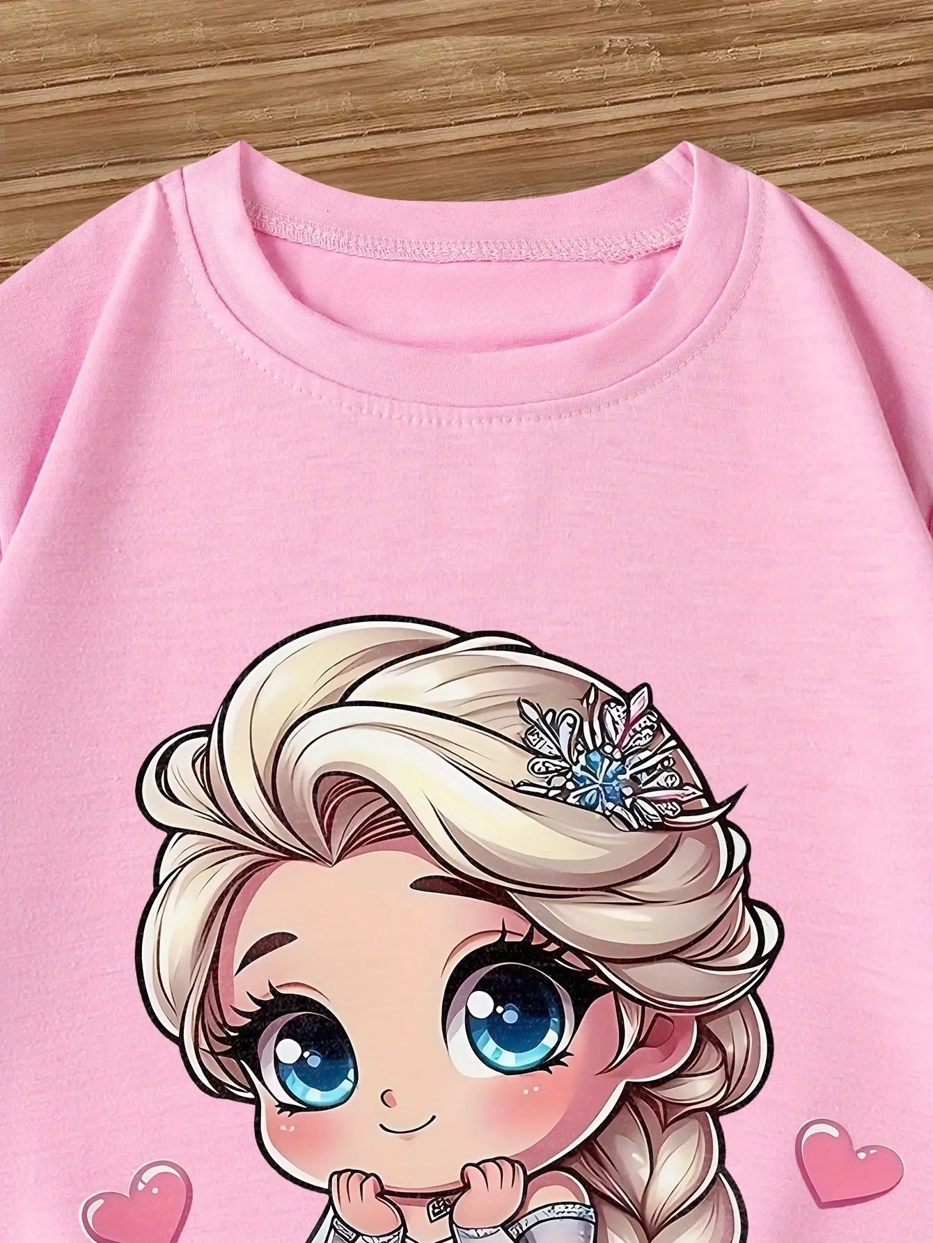 Disney Frozen Elsa Cartoon Animated Summer T-shirt Boys Girls Cute Casual Comfortable Short-sleeved Family Parent-child Clothing