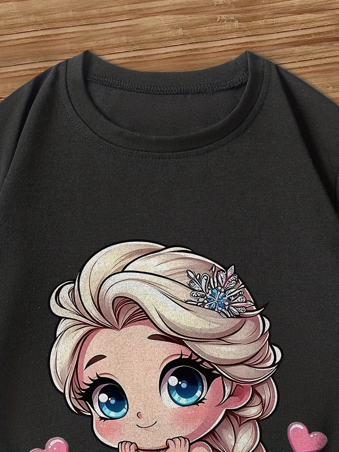 Disney Frozen Elsa Cartoon Animated Summer T-shirt Boys Girls Cute Casual Comfortable Short-sleeved Family Parent-child Clothing