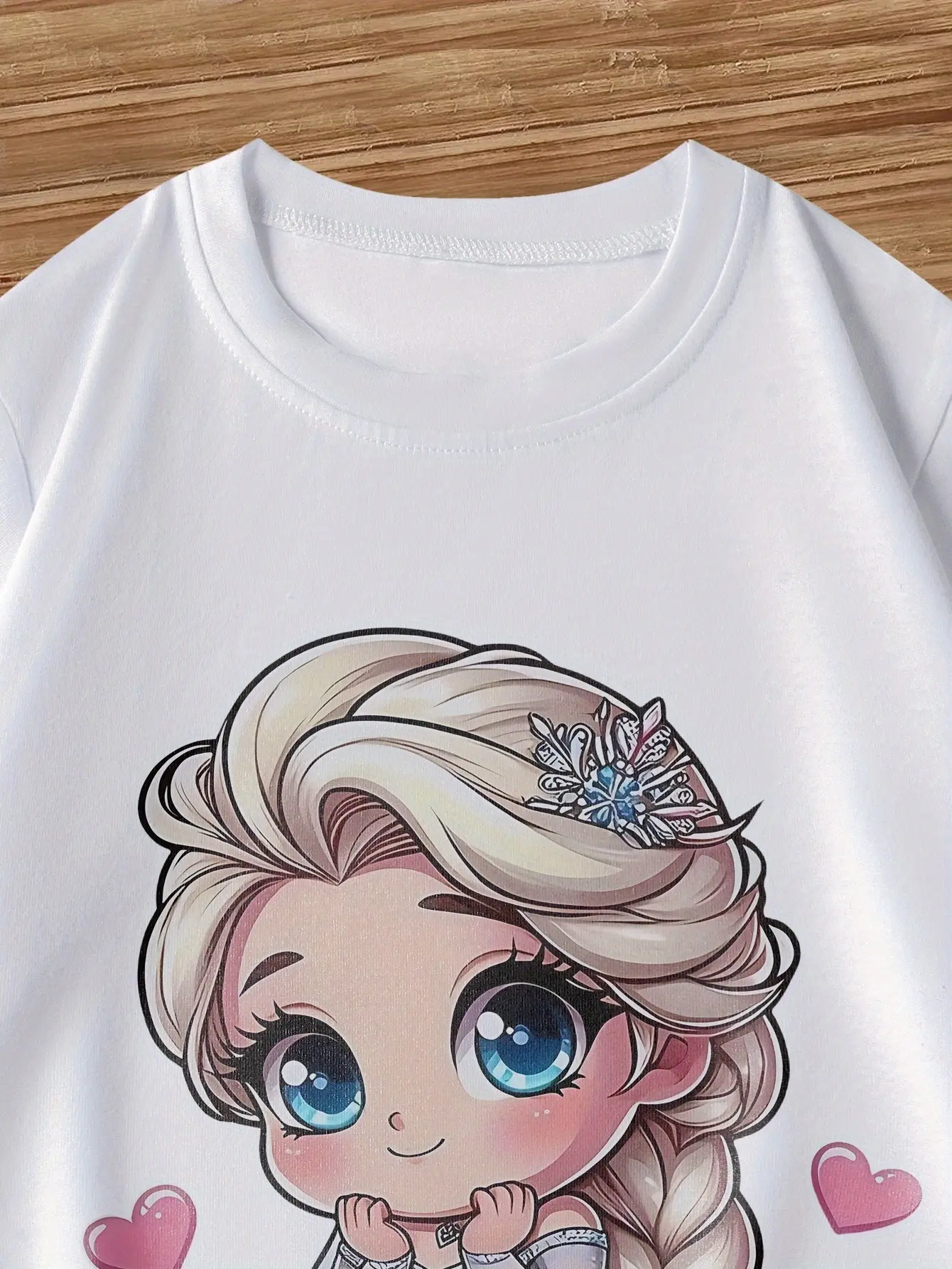 Disney Frozen Elsa Cartoon Animated Summer T-shirt Boys Girls Cute Casual Comfortable Short-sleeved Family Parent-child Clothing