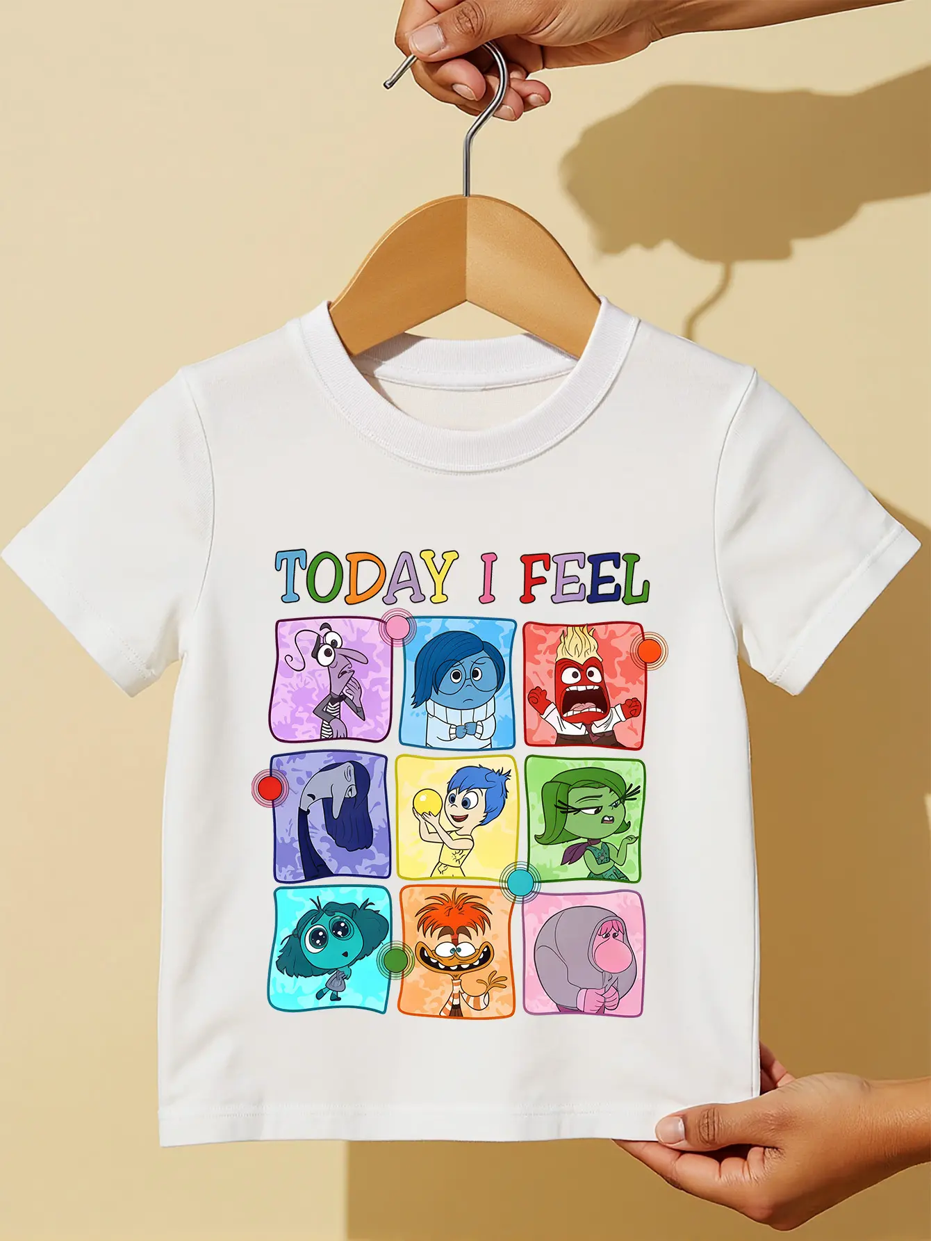 Disney Inside Out Cartoon Animated Summer T-Shirt Boys Girls Casual Comfortable Oversized Cute Parent-Child Family  Short Sleeve