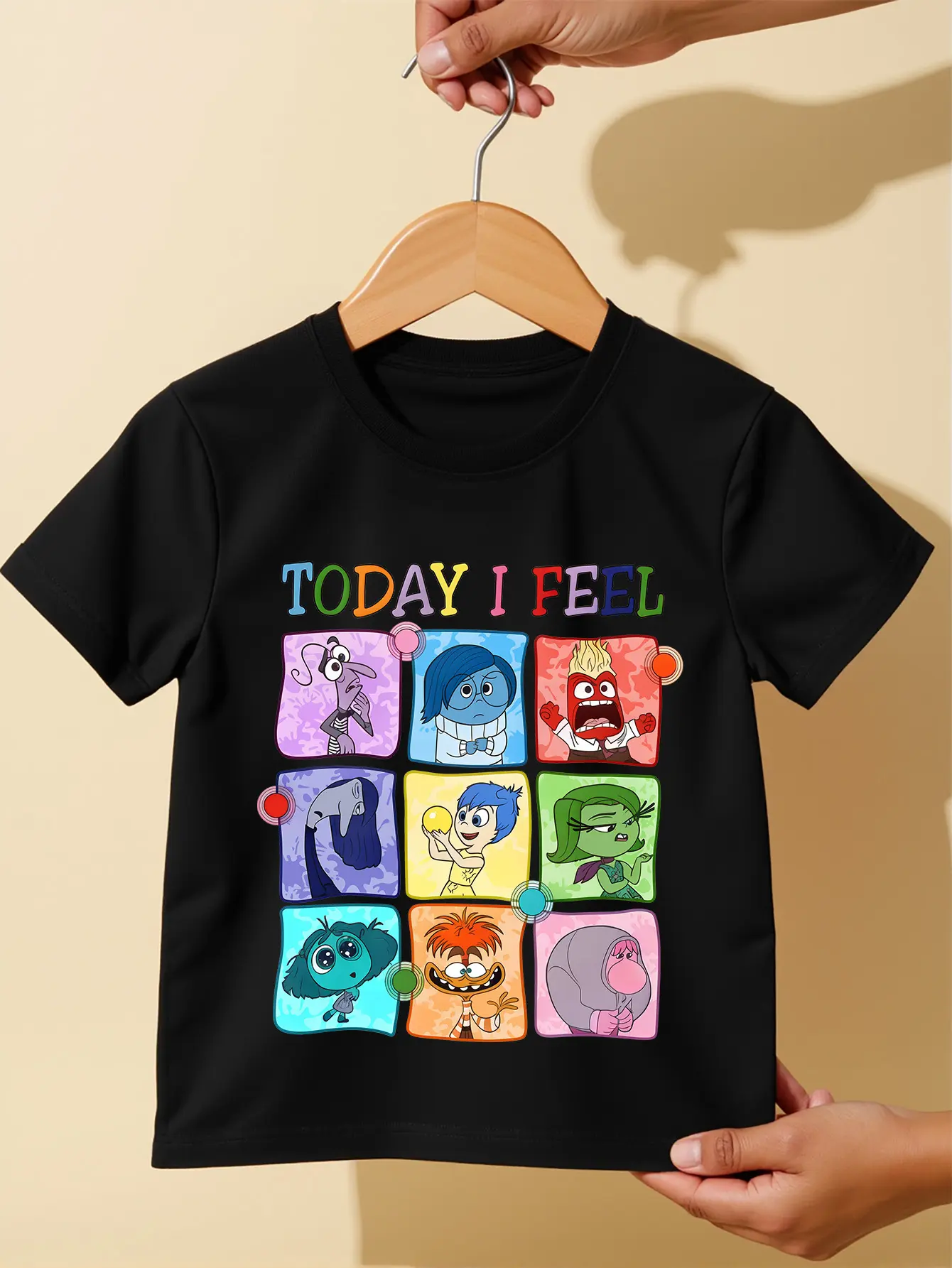 Disney Inside Out Cartoon Animated Summer T-Shirt Boys Girls Casual Comfortable Oversized Cute Parent-Child Family  Short Sleeve