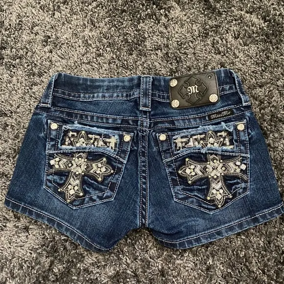 Streetwear Sexy Hot Girl Gothic Hip Mini Shorts Harajuku Cross Graphic Embroidery Short Pants Y2K Low Rise Shorts Women Clothing