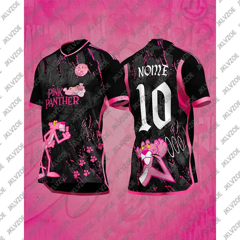 Special Edition Disney Barbie Pink Panther Football Jersey Breathable Sport Tees Men Women Oversized Training TShirt Streetwear