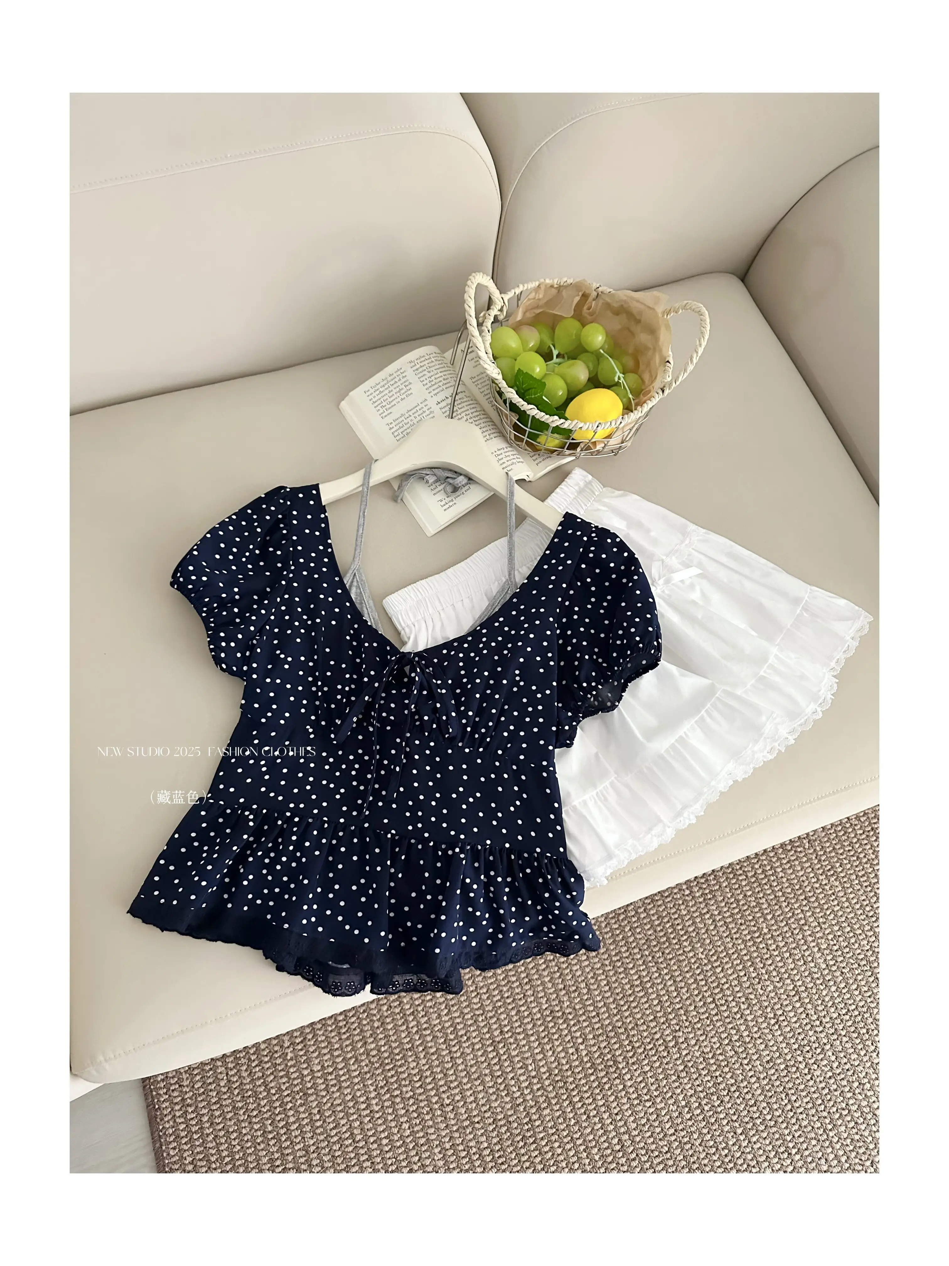 2025 Summer Women Fake Two Pieces Crop Top 2000s Aesthetic Korean Cute Core Shoujo Girl T-Shirt Short Sleeve Tee Gyaru Y2k New