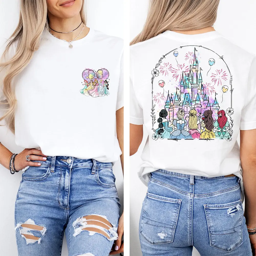 2025 MINISO Disney New Women's Breathable Quick Drying T-Shirt Disney Castle Family Party Shirt Street Fashion Casual Sportswear