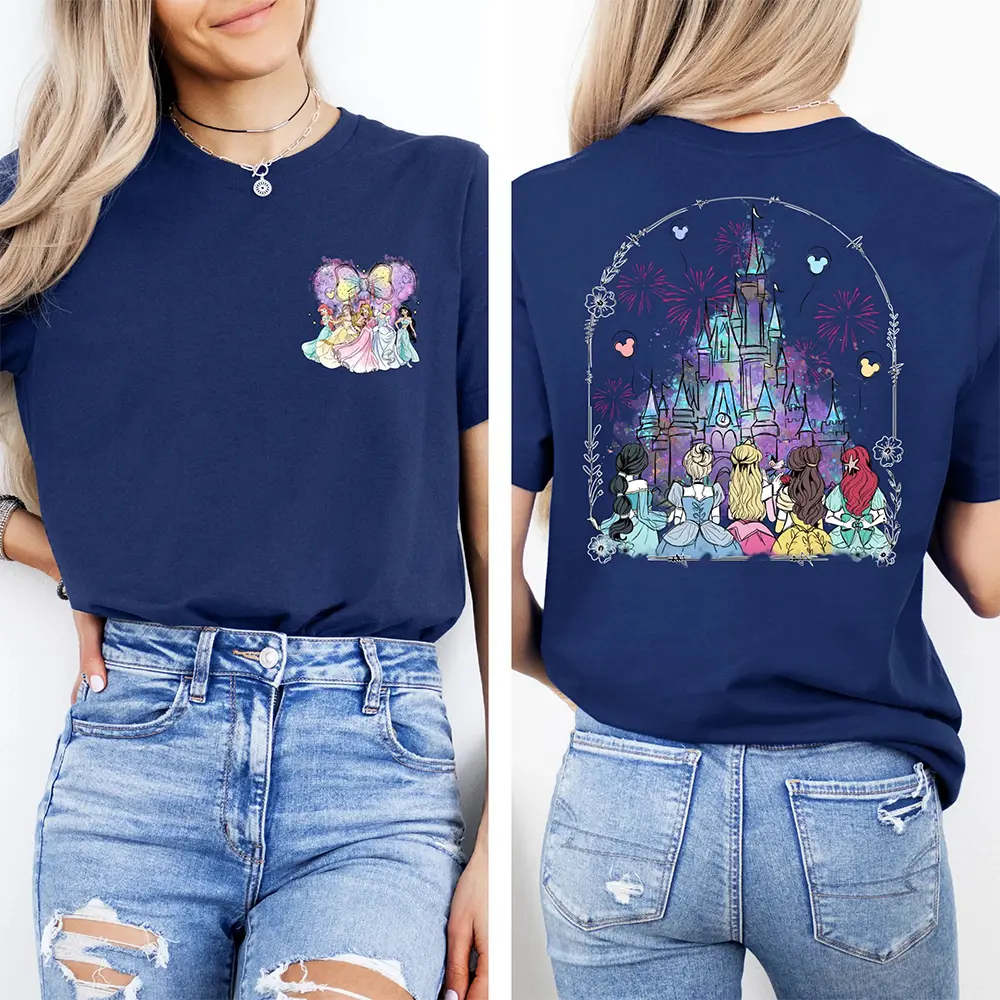 2025 MINISO Disney New Women's Breathable Quick Drying T-Shirt Disney Castle Family Party Shirt Street Fashion Casual Sportswear