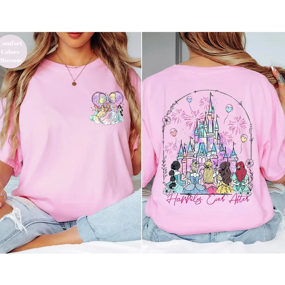 2025 MINISO Disney New Women's Breathable Quick Drying T-Shirt Disney Castle Family Party Shirt Street Fashion Casual Sportswear