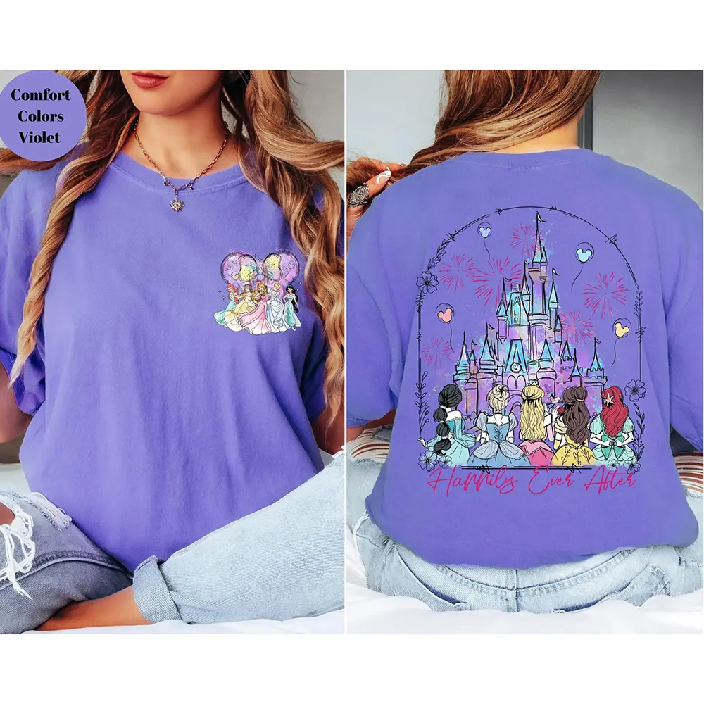 2025 MINISO Disney New Women's Breathable Quick Drying T-Shirt Disney Castle Family Party Shirt Street Fashion Casual Sportswear