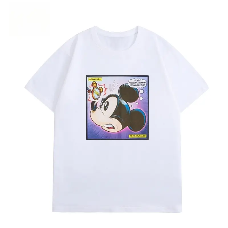 Disney Mickey Mouse Boy Girl Kids Summer T-Shirt Family Wear Parent-Child Wear Casual Comfortable Cotton Short Sleeve Men Women