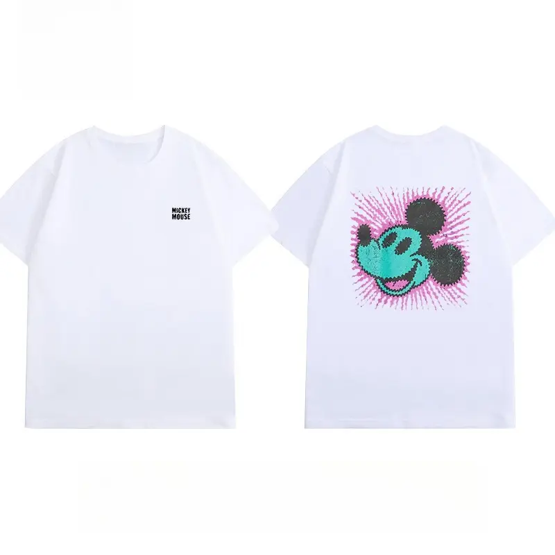 Disney Mickey Mouse Boy Girl Kids Summer T-Shirt Family Wear Parent-Child Wear Casual Comfortable Cotton Short Sleeve Men Women