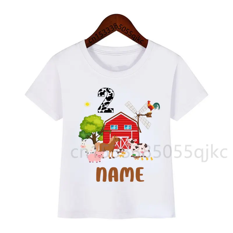 Family Matching Animals Name and Number Tshirt Clothes Kids Boy Shirt Party Girl TShirt Clothing Children Outfit