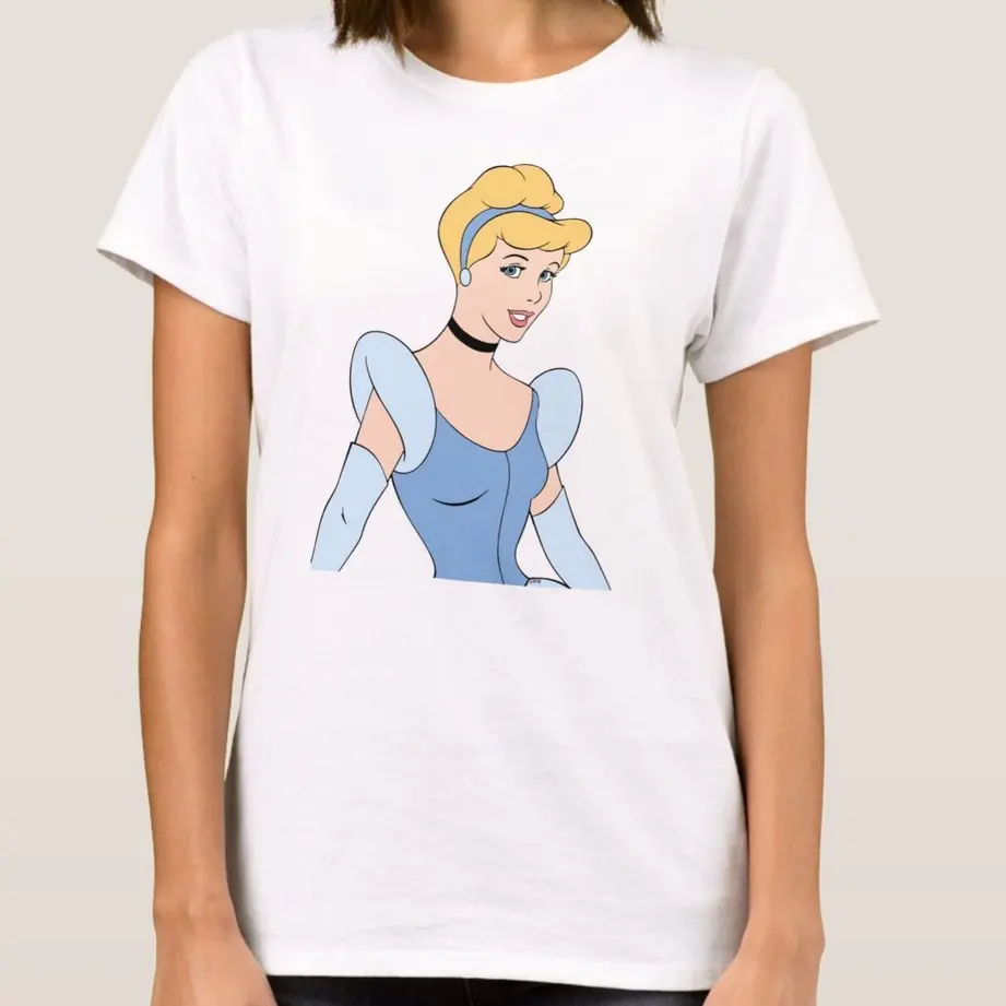Cinderella Animation Summer Boy Girl Kids T-Shirt Family Parent-Child Clothing Casual Loose Comfortable Short Sleeve Men Women