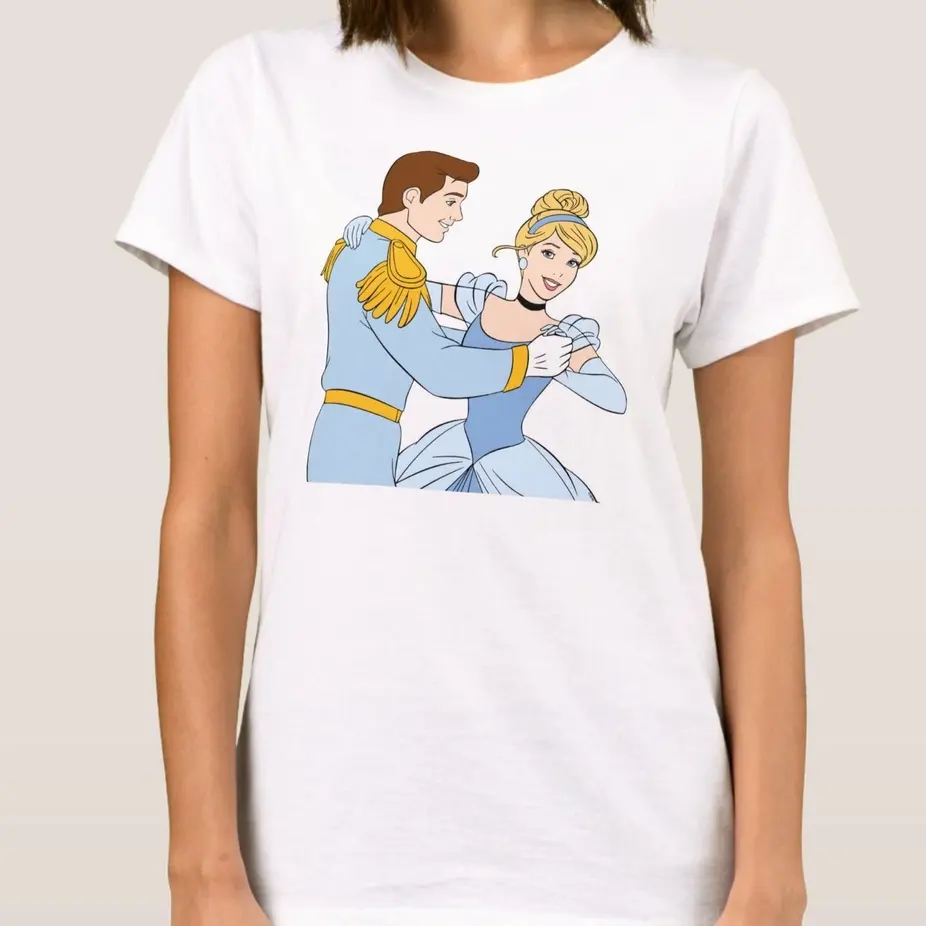 Cinderella Animation Summer Boy Girl Kids T-Shirt Family Parent-Child Clothing Casual Loose Comfortable Short Sleeve Men Women