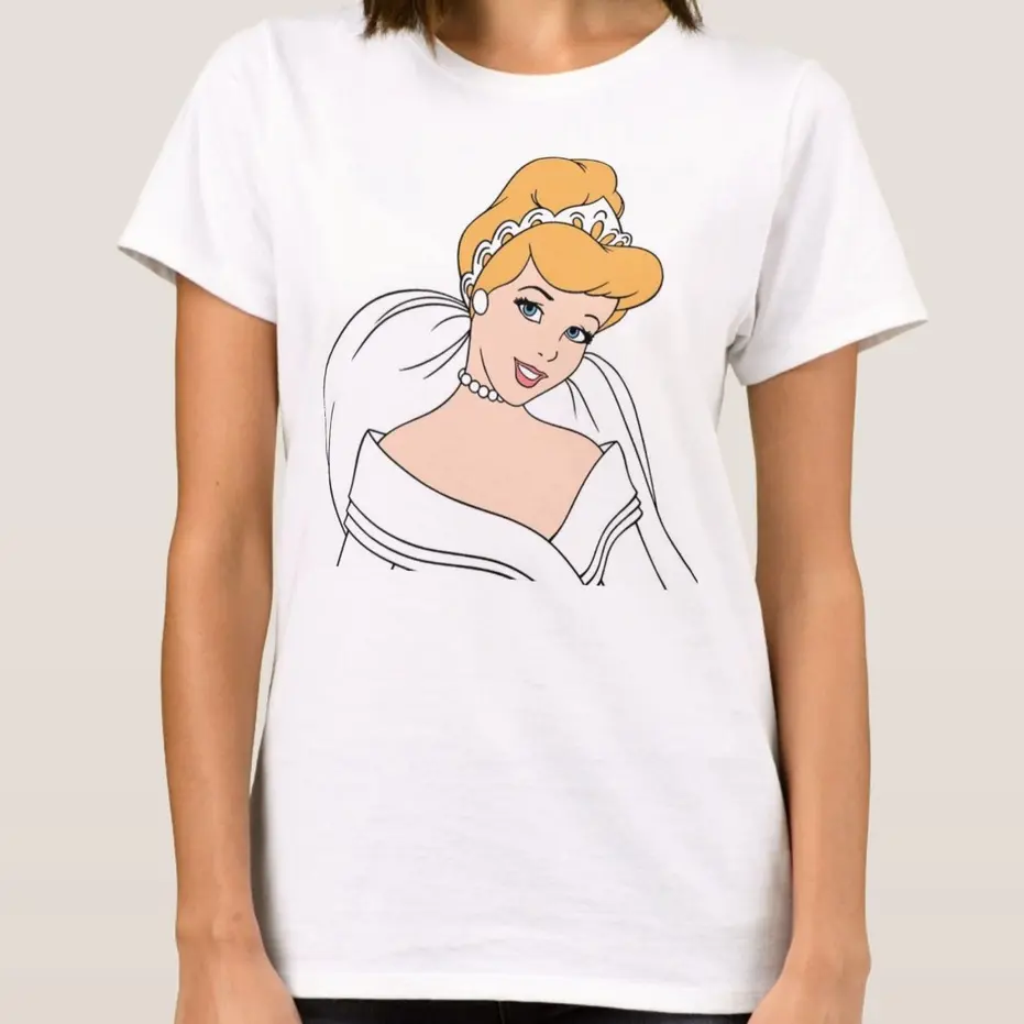 Cinderella Animation Summer Boy Girl Kids T-Shirt Family Parent-Child Clothing Casual Loose Comfortable Short Sleeve Men Women