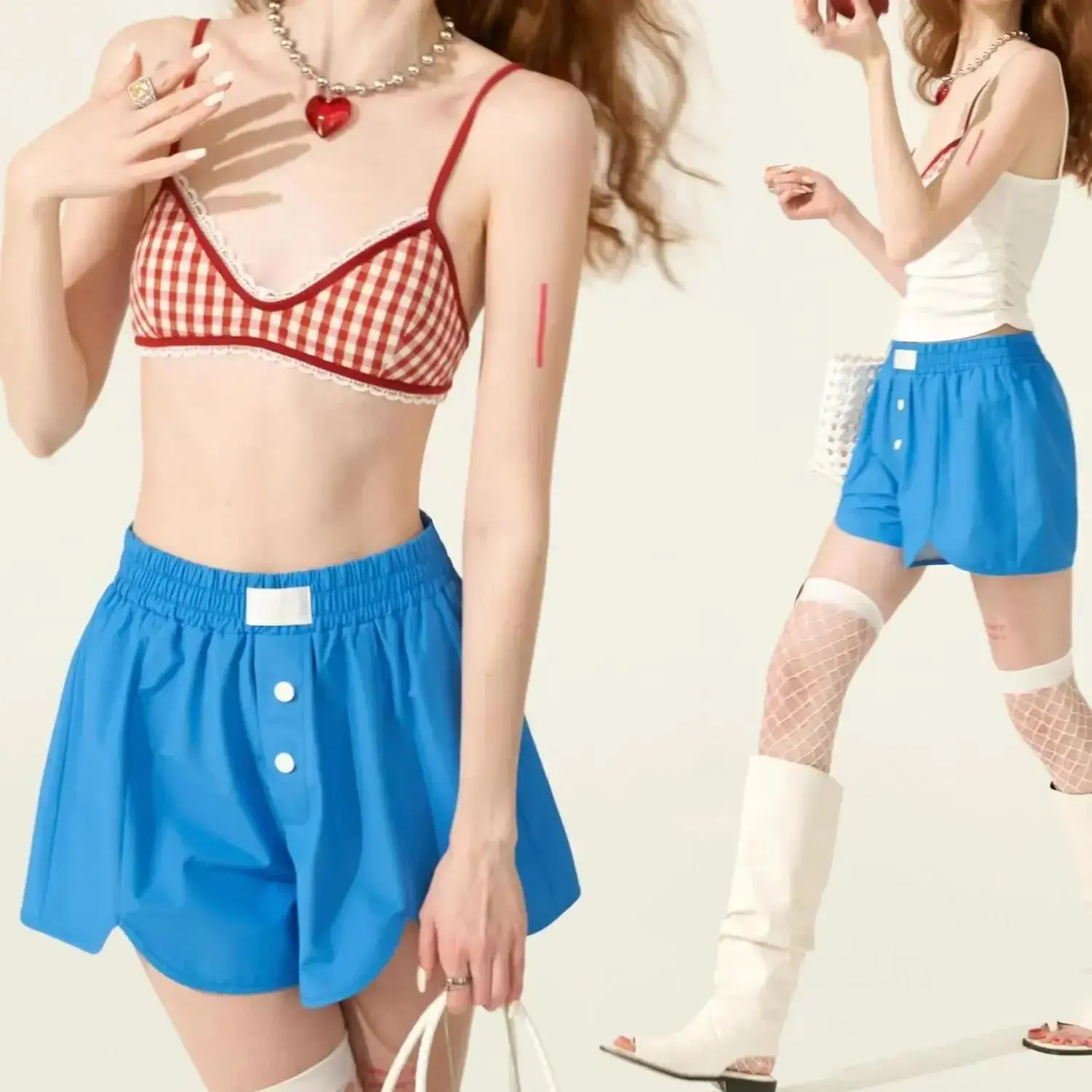Summer Y2k Top Women Sexys Camis Crop Top with Cups Women's Sleeveless Bra Tank Tops 2000s Female Lace Plaid Corset Korean Style
