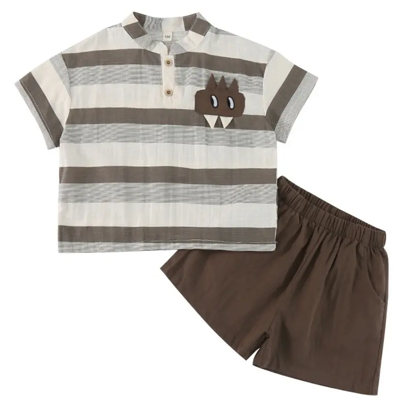 Children's New Summer Boys Girl Matching Sets Stripe Casual Dress/Loose Shirts Shorts Sister Brother Outwear Outfits H0300