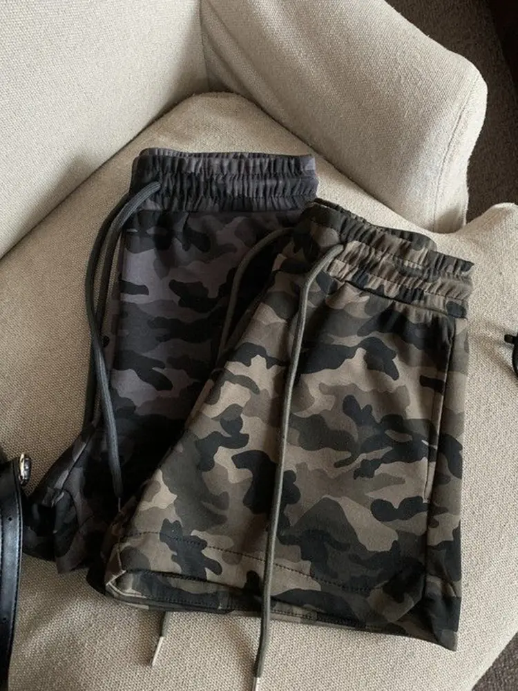 Zoki Y2K Camouflage Shorts Women Streetwear Loose High Waist Retro Shorts Summer Casual Harajuku American Vintage Bf Shorts New