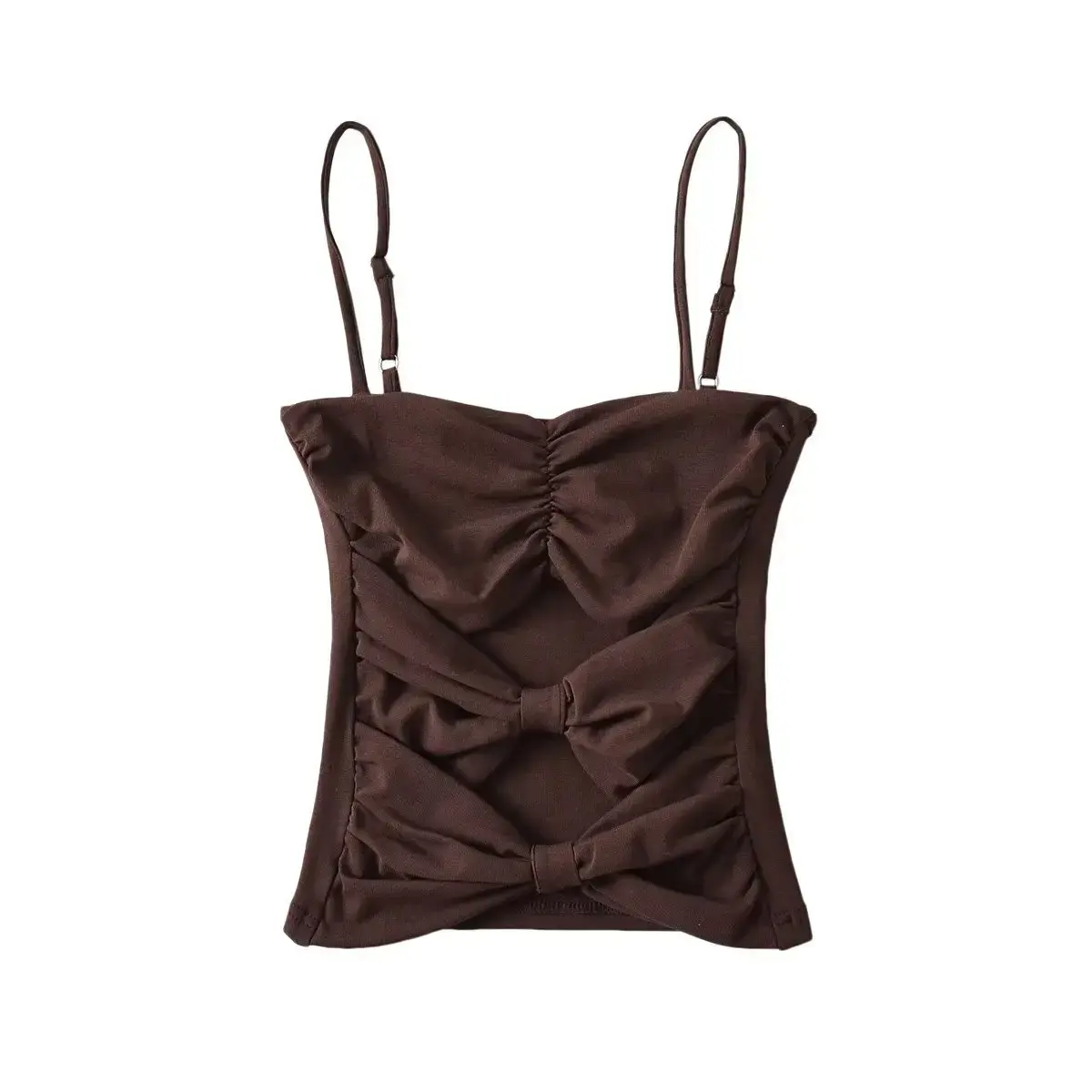 Summer Pure Desire Sweet Spicy Girl Butterfly Knot Mini Strap Women's Inner Wear Outerwear Slimming Vest Cotton Made in China