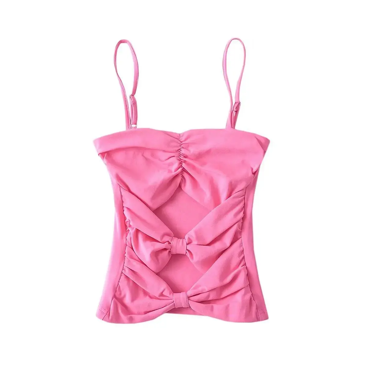 Summer Pure Desire Sweet Spicy Girl Butterfly Knot Mini Strap Women's Inner Wear Outerwear Slimming Vest Cotton Made in China